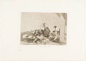 Es inútil gritar, placa 58 de Los desastres de la guerra. de Francisco Jose de Goya y Lucientes