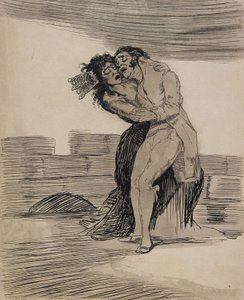 Hombre y mujer abrazándose de Francisco Jose de Goya y Lucientes