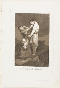 Cazando dientes, lámina doce de Los Caprichos de Francisco Jose de Goya y Lucientes