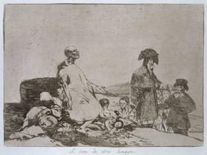 Tal vez son de otra raza, la placa 61 de "Los desastres de la guerra de Francisco Jose de Goya y Lucientes