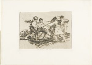 Con razón o sin ella, placa dos de Los desastres de la guerra de Francisco Jose de Goya y Lucientes