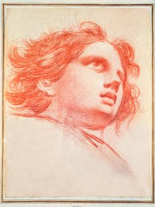 ""Cabeza de ángel"" Dibujo preparatorio para ""Adoración en el nombre de Dios"" de Francisco de Goya y Lucientes (1746-1828). 1772.Madrid. Museo del Prado. de Francisco Jose de Goya y Lucientes