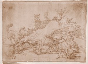 Los desastres de la guerra: Se defiende bien (dibujo preparatorio) de Francisco de Goya
