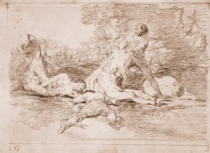 Los desastres de la guerra: Se aprovechan de ello de Francisco de Goya