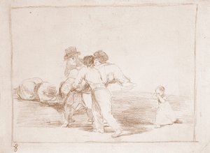 Los desastres de la guerra: Madre infeliz (dibujo preparatorio) de Francisco de Goya