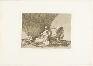 El sano y el enfermo, placa 57 de Los desastres de la guerra de Francisco Jose de Goya y Lucientes