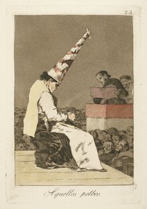 Esos motas de polvo, Lámina 23 de "Los Caprichos" de Francisco de Goya