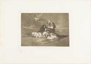 ¿De qué sirve una taza?, lámina 59 de Los desastres de la guerra de Francisco Jose de Goya y Lucientes