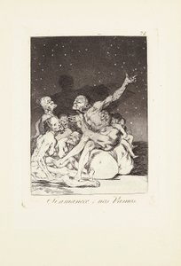 Si amanece; nos vamos, Placa 71 de: Los Caprichos de Francisco Jose de Goya y Lucientes