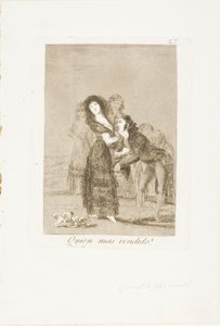 ¿Cuál de ellos está más vencido?, placa 27 de Los Caprichos de Francisco Jose de Goya y Lucientes