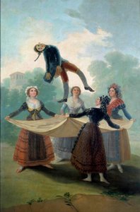 Mujeres jóvenes lanzando al aire una muñeca de trapo de Francisco de Goya