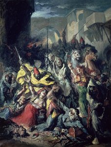 Lucha de moros (óleo sobre lienzo) de Francisco Lameyer