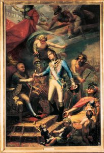 Carlos IV de España (1748-1819) nombrando a Manuel Godoy (1767-1851) Almirante de la Armada de Francisco Llacer y Valdermont