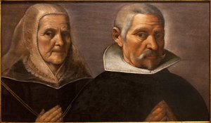 Retrato de una pareja de ancianos rezando de Francisco Pacheco