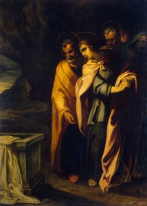 Apóstoles en la tumba de Jesús, años 1590