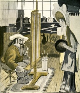 Una joven inglesa posa para un artista francés, 1903 de Francisco Sancha y Lengo