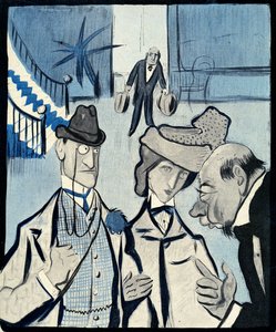 Una pareja inglesa registrándose en un hotel francés, 1903 de Francisco Sancha y Lengo