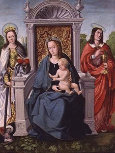 Madonna y el Niño con Santa Catalina y San Juan Evangelista