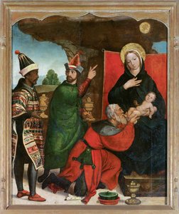 La Adoración de los Reyes Magos - Comontes, Francisco de (activo 1524-1565) - 1535-1540 - Óleo sobre madera - 129x103 - Museo de Bellas Artes, Salamanca de Francisco de Comontes