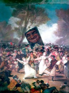 Corrida de toros en un pueblo, 1812-1814 de Francisco de Goya