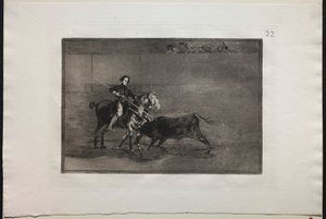 Corridas de toros: Valentía del célebre Pajuelera en el ruedo de Zaragoza de Francisco de Goya