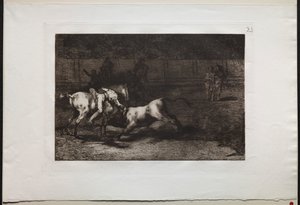 Corridas de toros: Mariano Ceballos, alias el Indio, mata al toro desde su caballo, 1876