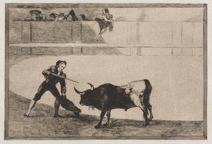Corridas de toros: Pedro Romeo matando al toro detenido