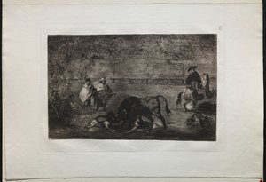 Corridas de toros: El perro suelto contra el toro, 1876