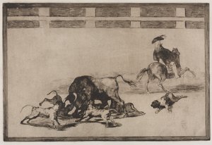 Corridas de toros: Sueltan perros al toro de Francisco de Goya