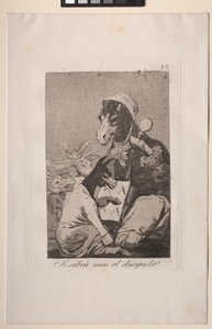 Caprichos: ¿No podría el alumno saber más? de Francisco de Goya