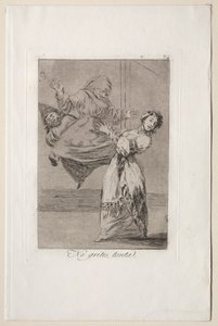 Caprichos: No grites tonto de Francisco de Goya