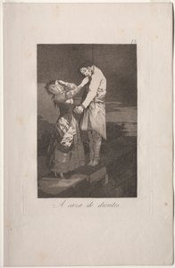Caprichos: Cazando dientes de Francisco de Goya