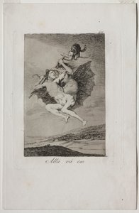 Caprichos: Ahí va. de Francisco de Goya