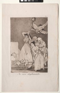 Caprichos: Ahí Van Desplumados de Francisco de Goya