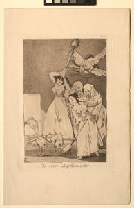 Caprichos: Allí Van Desplumados de Francisco de Goya