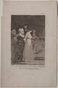 Caprichos: Dicen, "Sí" y dan su mano al primero que llega. de Francisco de Goya