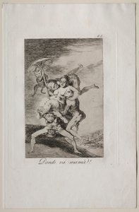 Caprichos: ¿A dónde va mamá? de Francisco de Goya