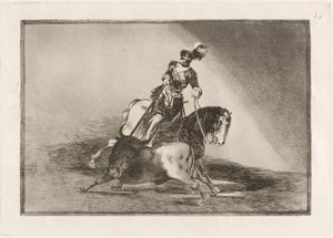 Carlos V. lanceando un toro en la plaza de Valladolid de Francisco de Goya