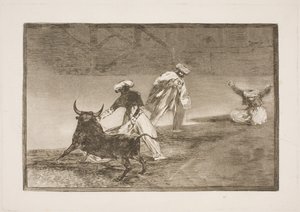 Provocando a otro en el cercado de Francisco de Goya