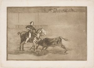 El celebrado valor masculino de Pajuelera (en la arena) en Zaragoza de Francisco de Goya