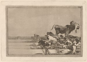 Desgracias acaecidas en el tendido de la plaza de Madrid, y muerte del alcalde de Torrejón de Francisco de Goya