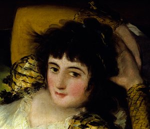 Detalle de La maja vestida de Francisco de Goya