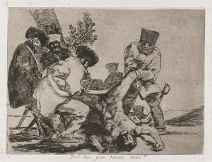 Desastres de la Guerra: Pl. 33, ¿Qué más se puede hacer? de Francisco de Goya