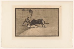 Dood van Pepe-Hillo in de arena van Madrid La desgraciada muerte de Pepe Illo en la plaza de Madrid Stierengevechten (series title) La Taureaumachie (series title) La Tauromaquia (series title) de Francisco de Goya