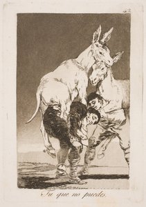 Tú que no puedes, debes llevarme en tu espalda de Francisco de Goya