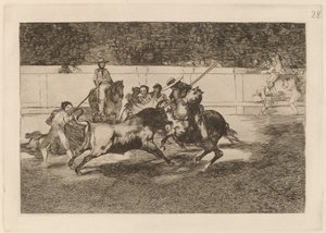 El esforzado Rendón picando un toro, de cuya suerte murió en plaza de Madrid de Francisco de Goya