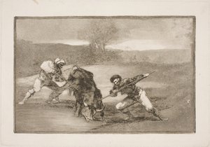 Otra forma de cazar a pie de Francisco de Goya