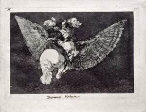 Locura voladora de la serie Los Disparates, 1815-1819 de Francisco de Goya