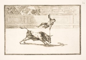 La agilidad y valentía de Juanito Apiñanis en la arena de Madrid de Francisco de Goya