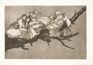 Estupidez ridícula (Andar entre las ramas / Hablar a través de su sombrero) de Francisco de Goya
